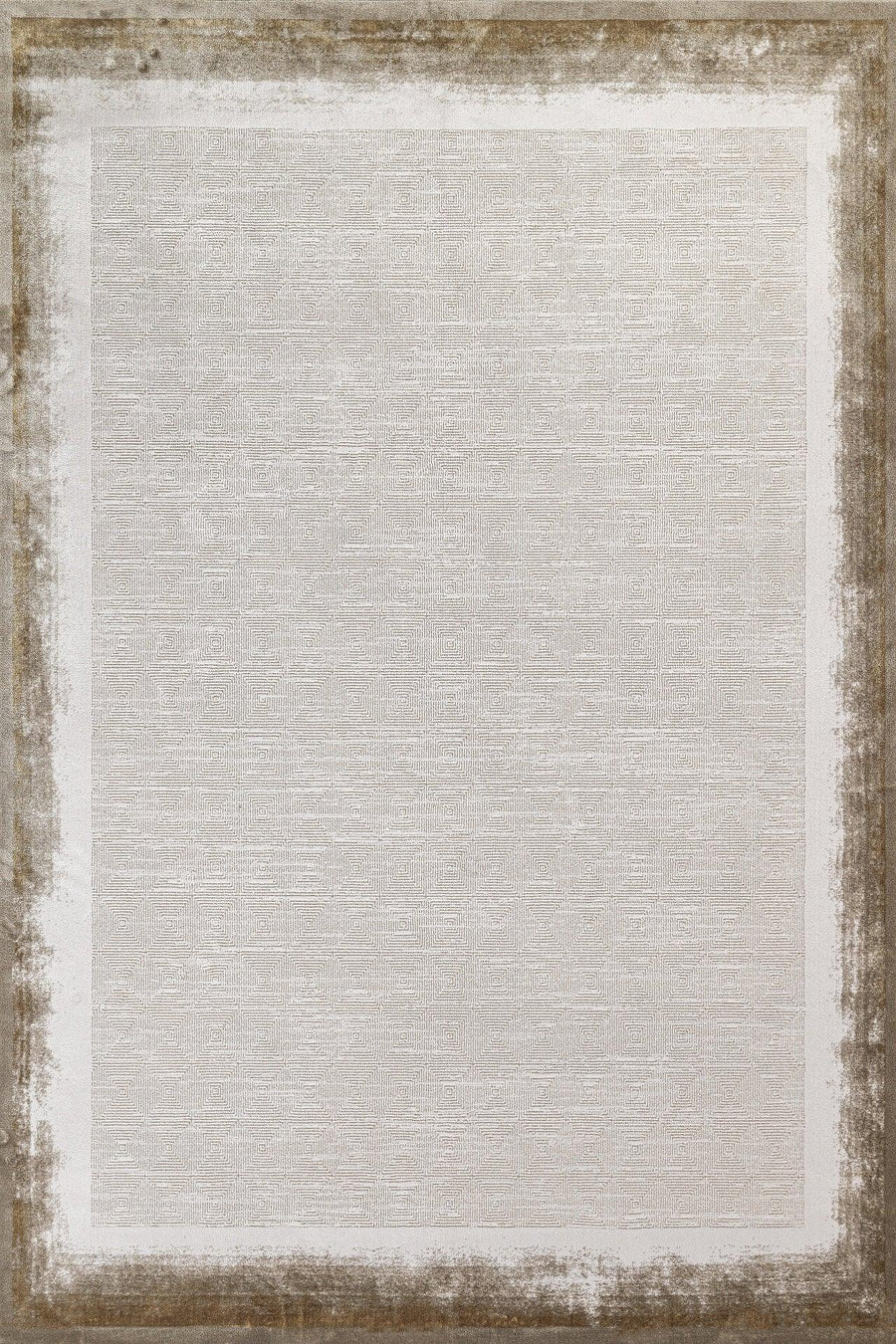 Bej Krem Bordürlü Minimalist Halı - Yıkanabilir - Kaymaz Taban - Pati Dostu