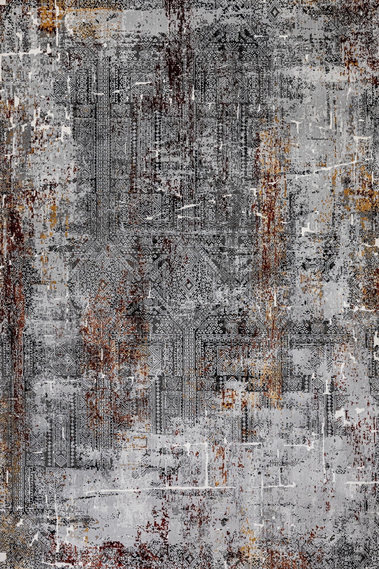 Bej Desenli Eskitme Halı - Yıkanabilir - Kaymaz Taban - Pati Dostu