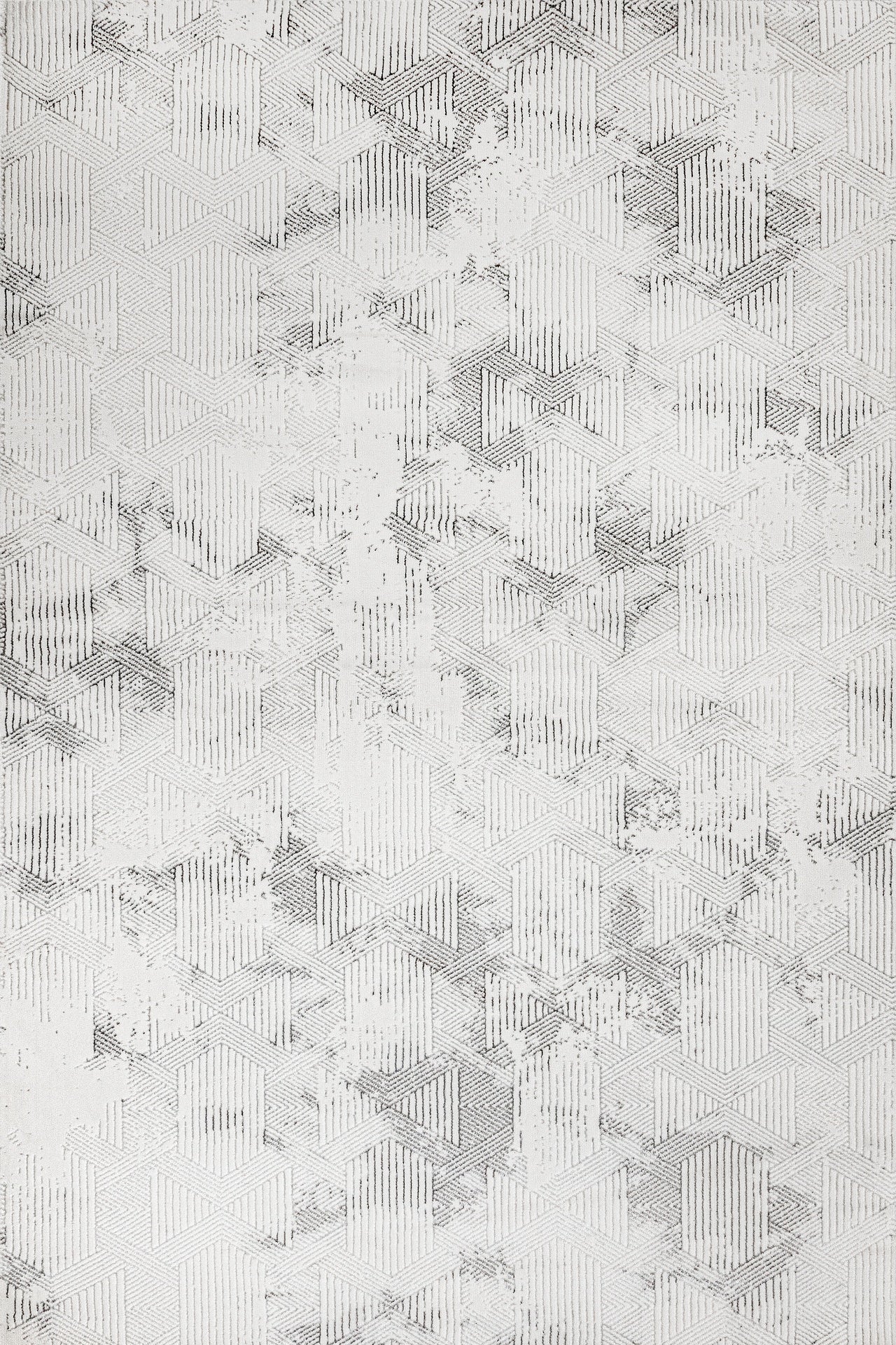 Beyaz Gri Mermer Desenli Minimalist Halı - Yıkanabilir - Kaymaz Taban - Pati Dostu