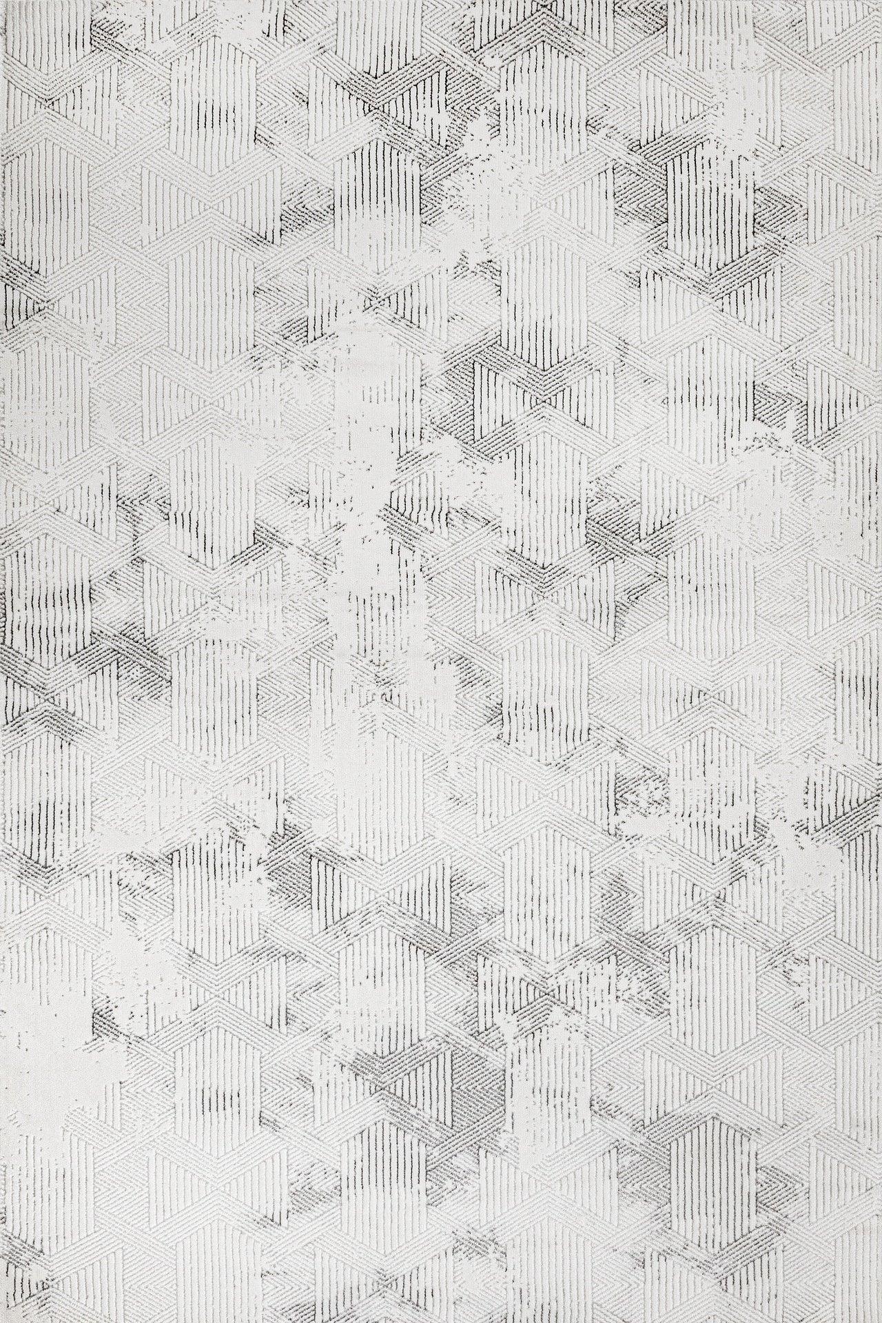 Beyaz Gri Mermer Desenli Minimalist Halı - Yıkanabilir - Kaymaz Taban - Pati Dostu