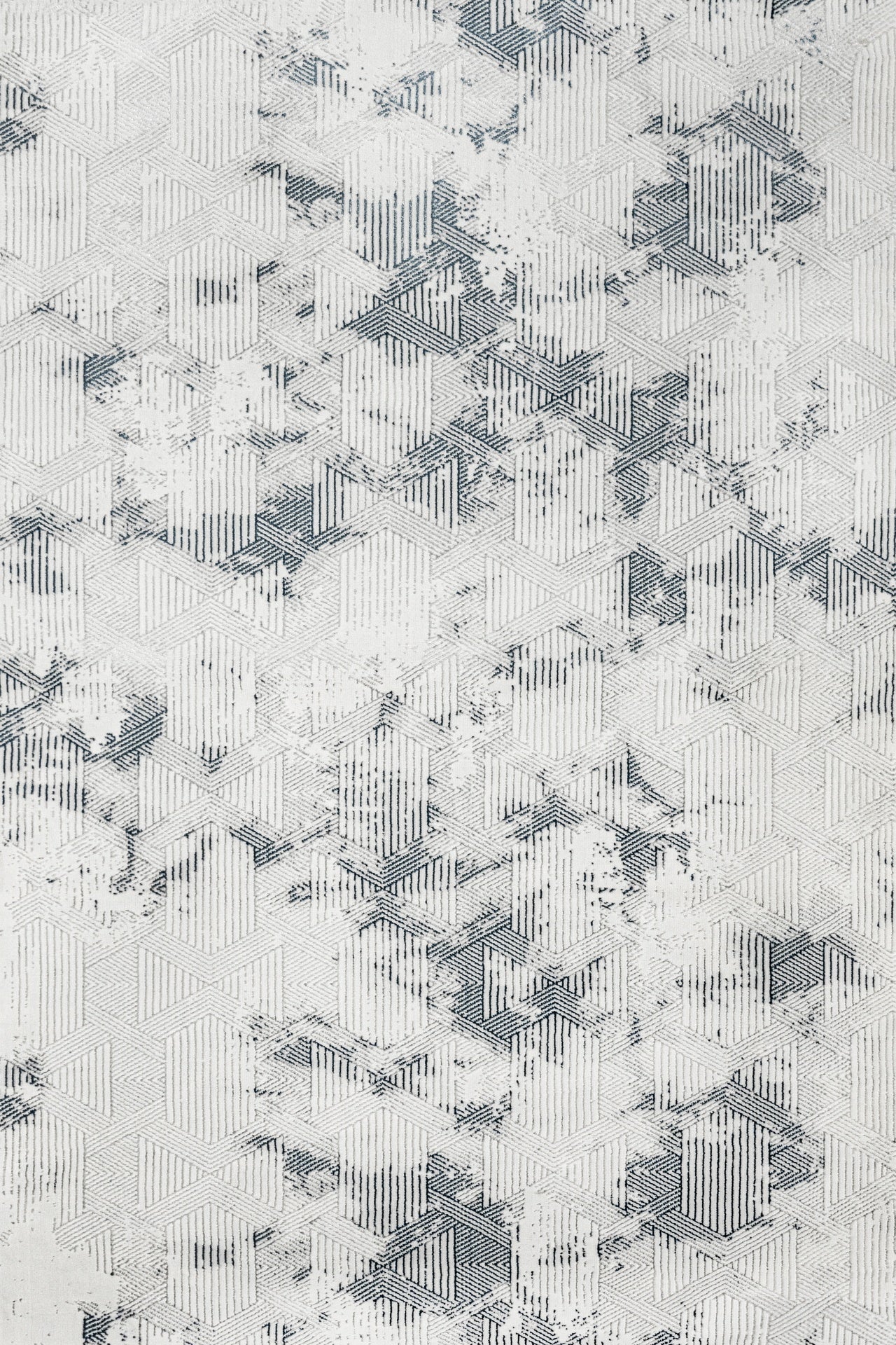 Beyaz Gri Mermer Desenli Minimalist Halı - Yıkanabilir - Kaymaz Taban - Pati Dostu