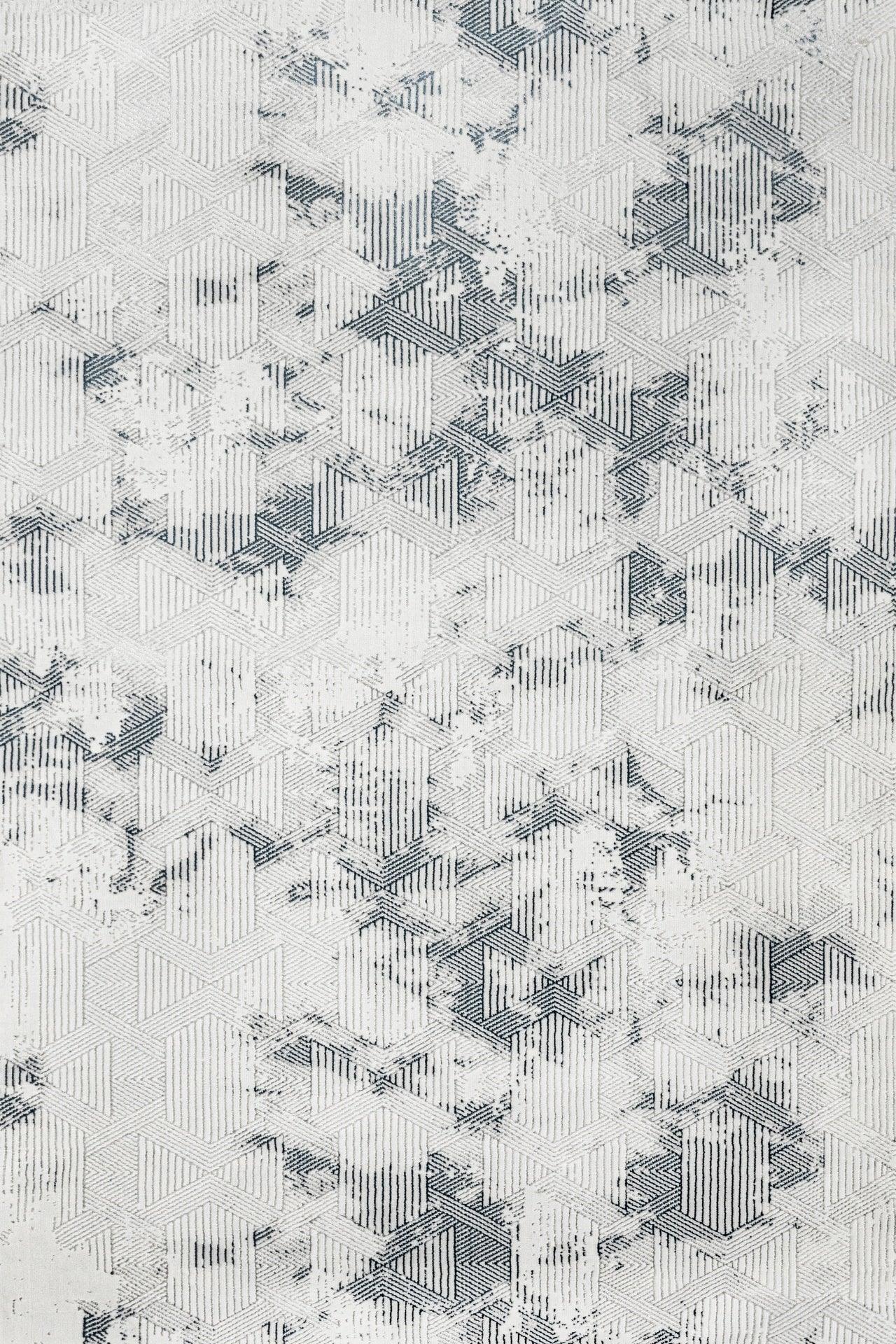 Beyaz Gri Mermer Desenli Minimalist Halı - Yıkanabilir - Kaymaz Taban - Pati Dostu