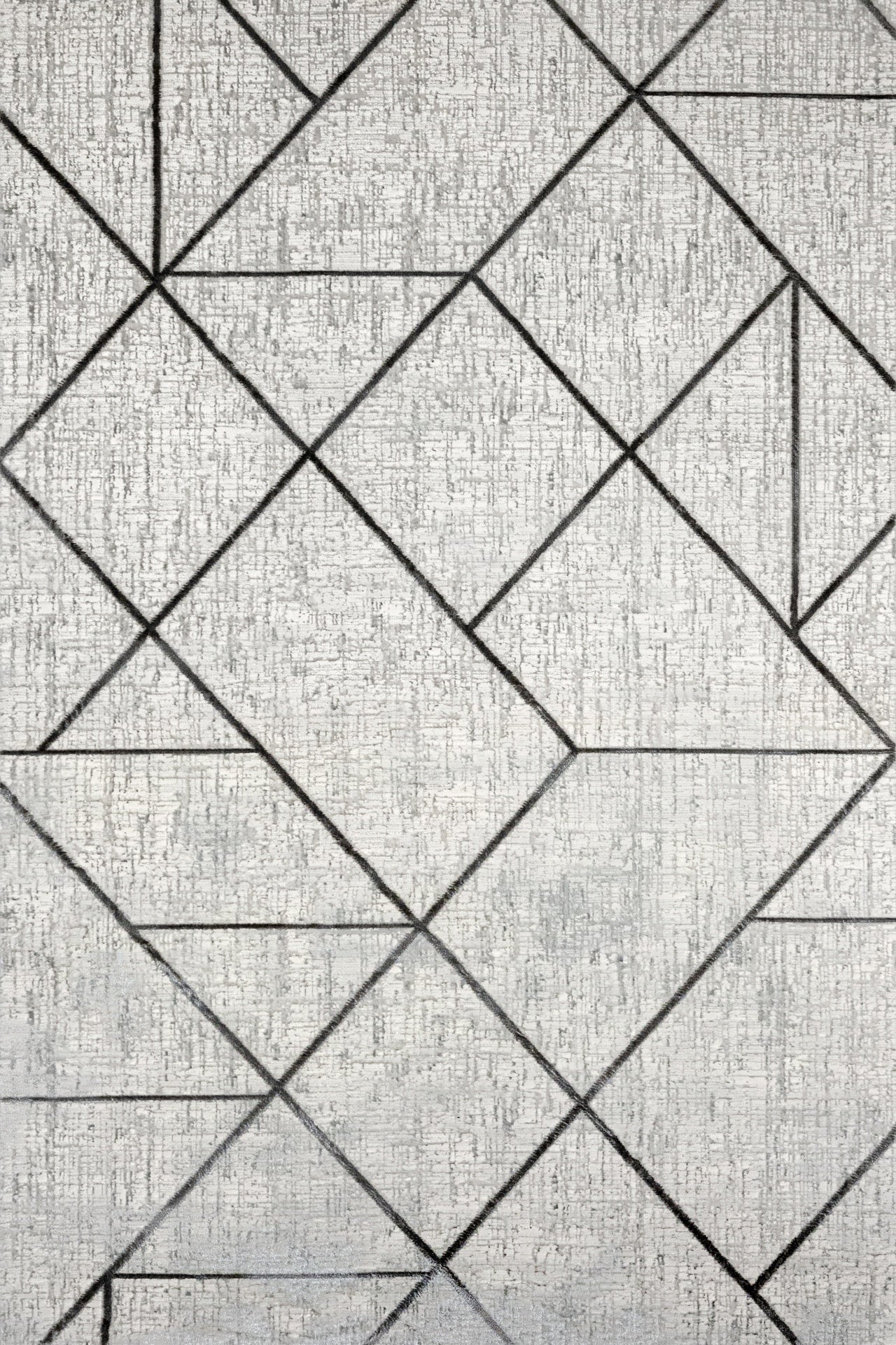 Antrasit Gri Geometrik Minimalist Halı - Yıkanabilir - Kaymaz Taban - Pati Dostu