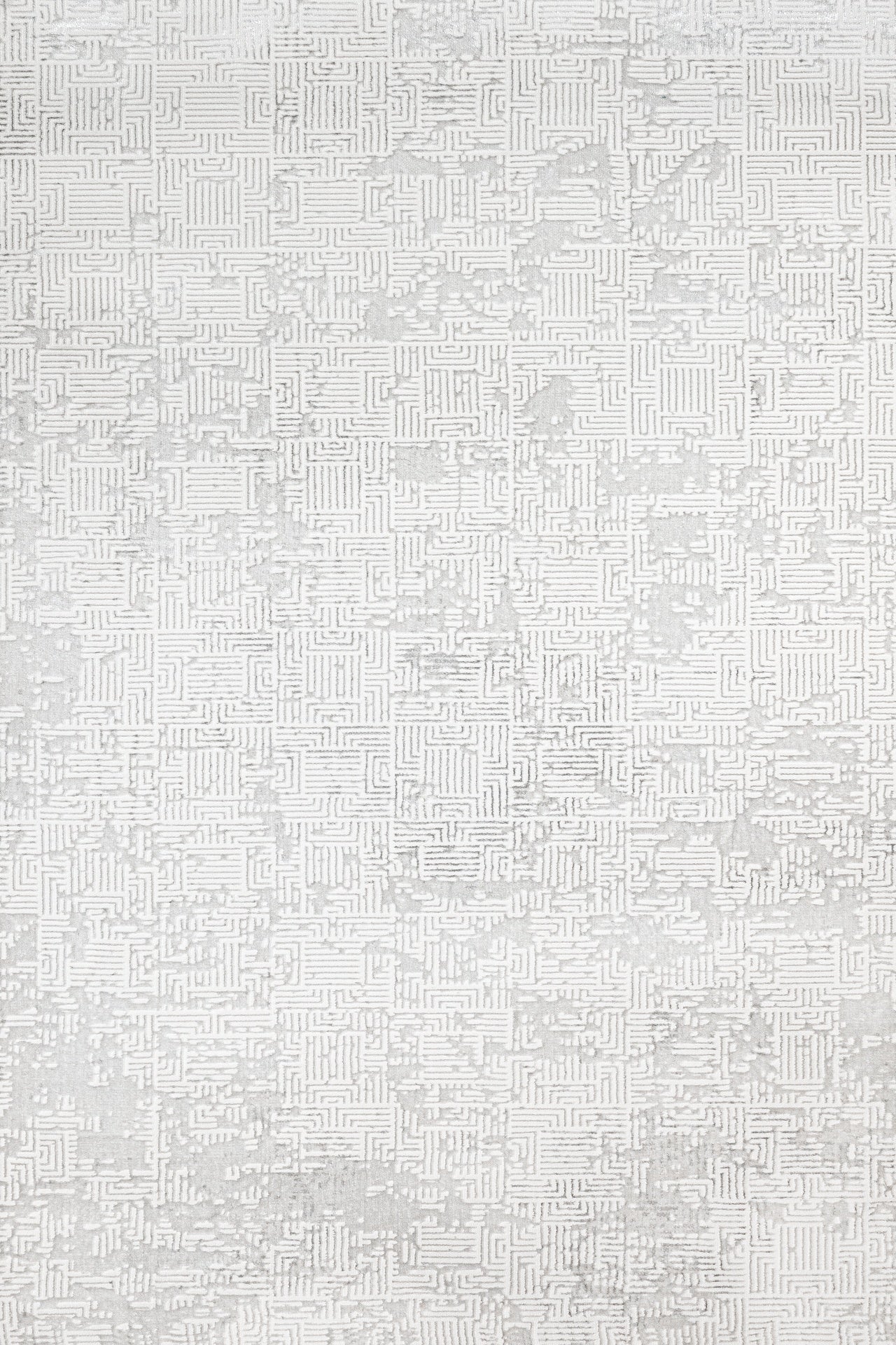 Beyaz Ekru Dokulu Minimalist Halı - Yıkanabilir - Kaymaz Taban - Pati Dostu