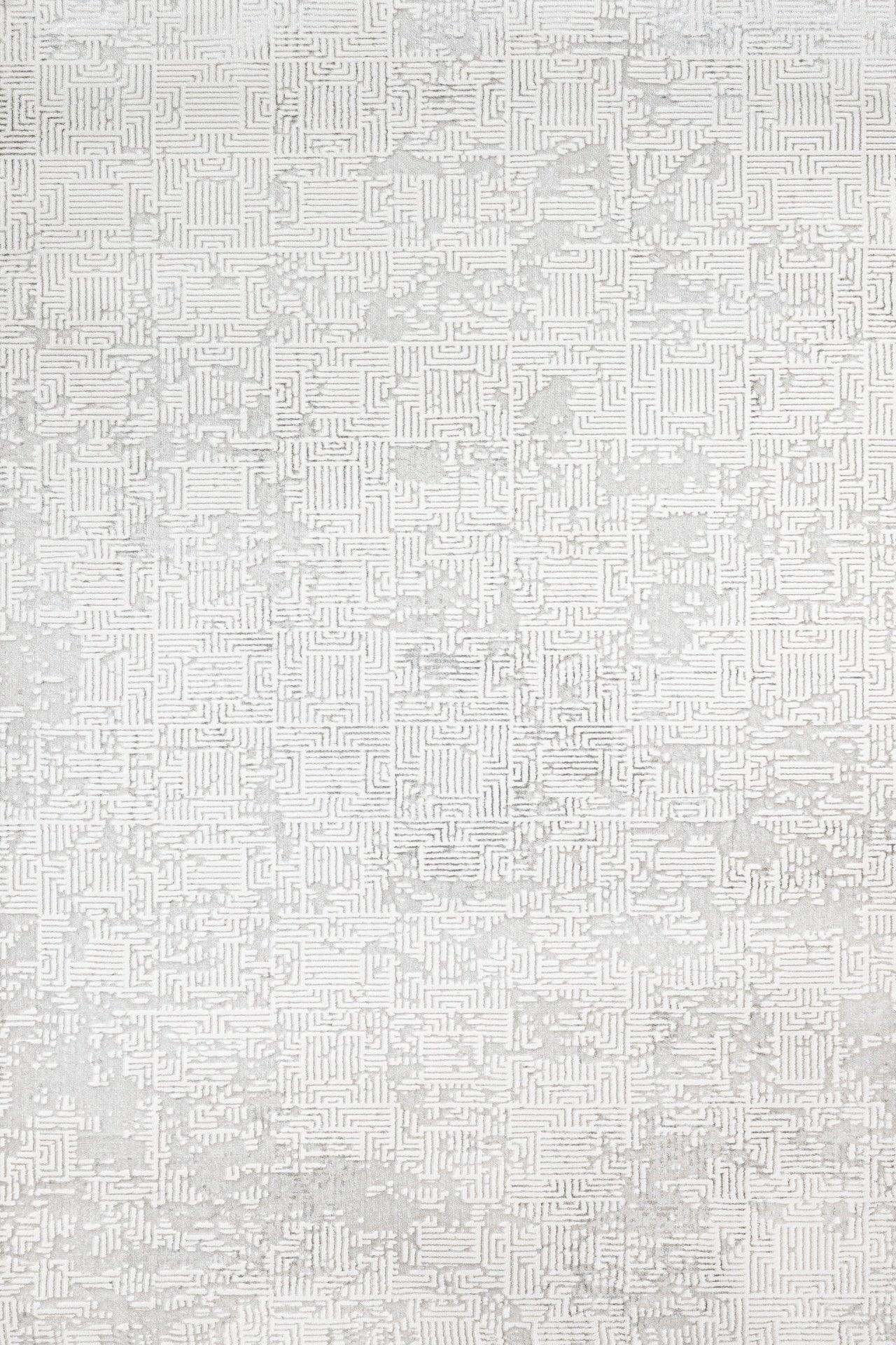 Beyaz Ekru Dokulu Minimalist Halı - Yıkanabilir - Kaymaz Taban - Pati Dostu