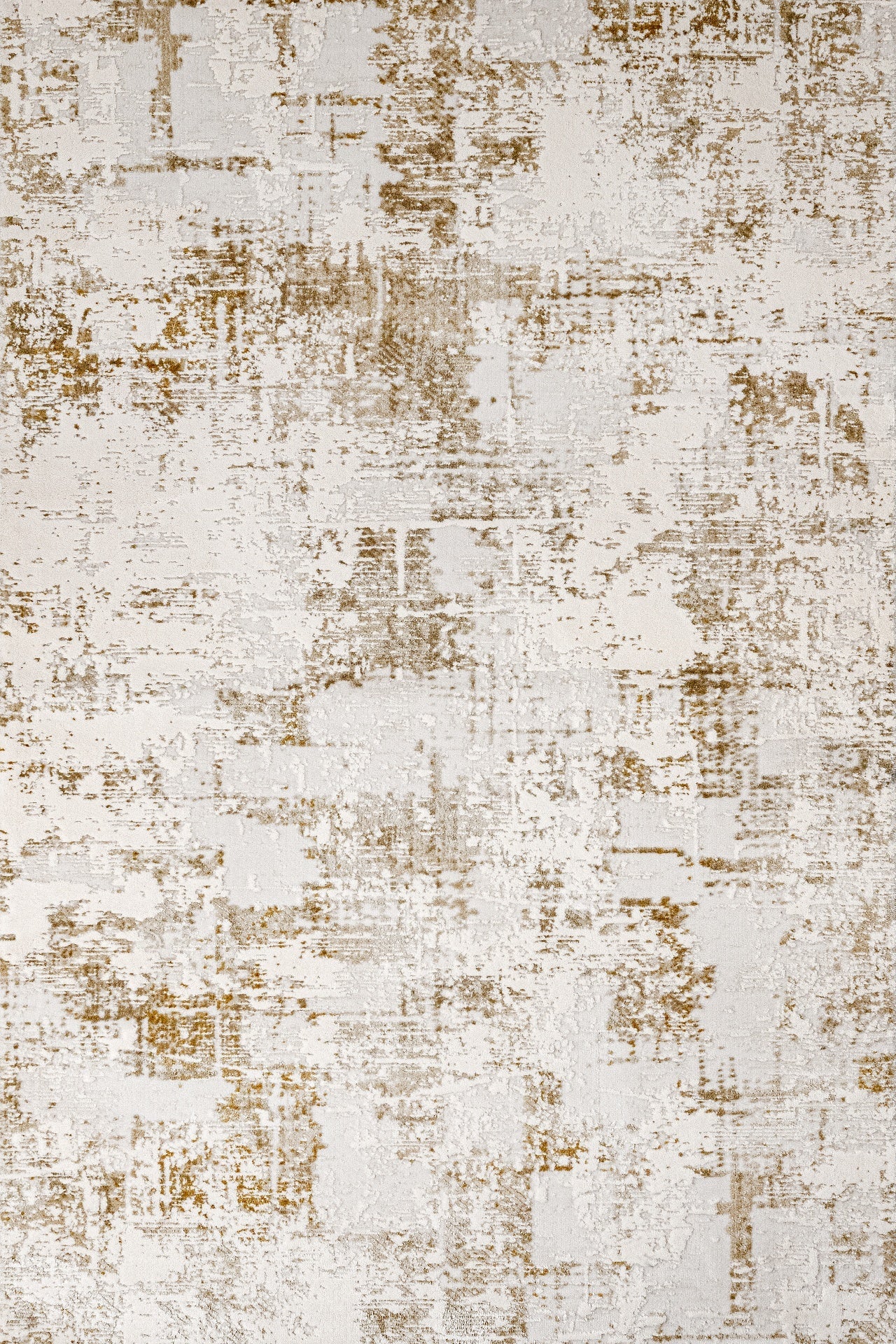 Beyaz Gri Baklava Eskitme Halı - Yıkanabilir - Kaymaz Taban - Pati Dostu