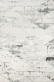 Beyaz Gri Geometrik Minimalist Halı - Yıkanabilir - Kaymaz Taban - Pati Dostu