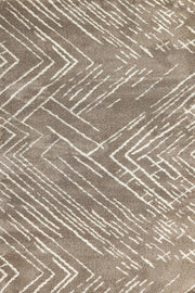 Bej Geometrik Modern Halı - Yıkanabilir - Kaymaz Taban - Pati Dostu