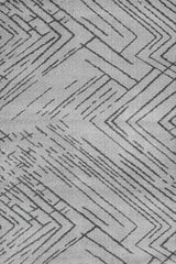 Light Grey Dark Grey Modern Geometric Living Room Rug Abstract lines - Cotton