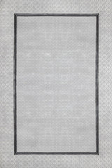 Light Gray Dark Gray Minimalist Geometric Living Room Rug Abstract Geometric - Cotton Digital Print