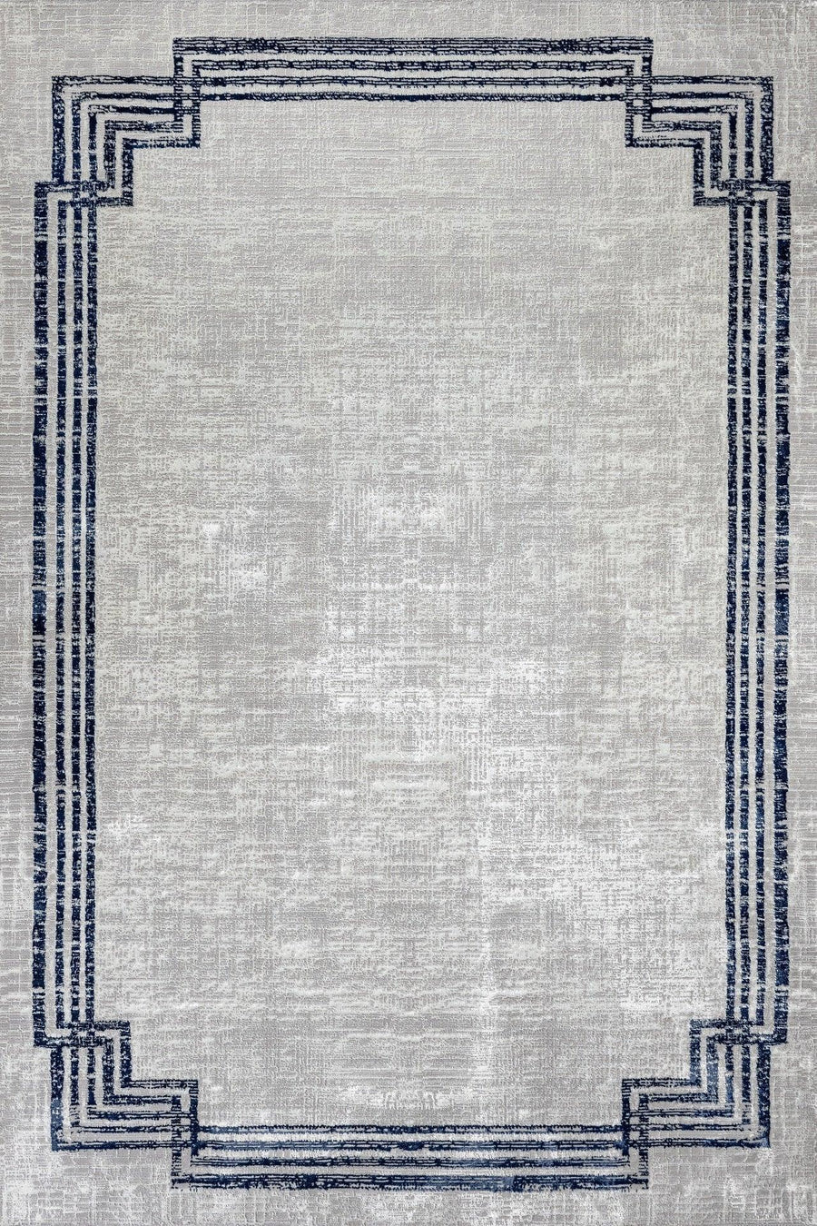 Gri Bordürlü Minimalist Halı - Yıkanabilir - Kaymaz Taban - Pati Dostu