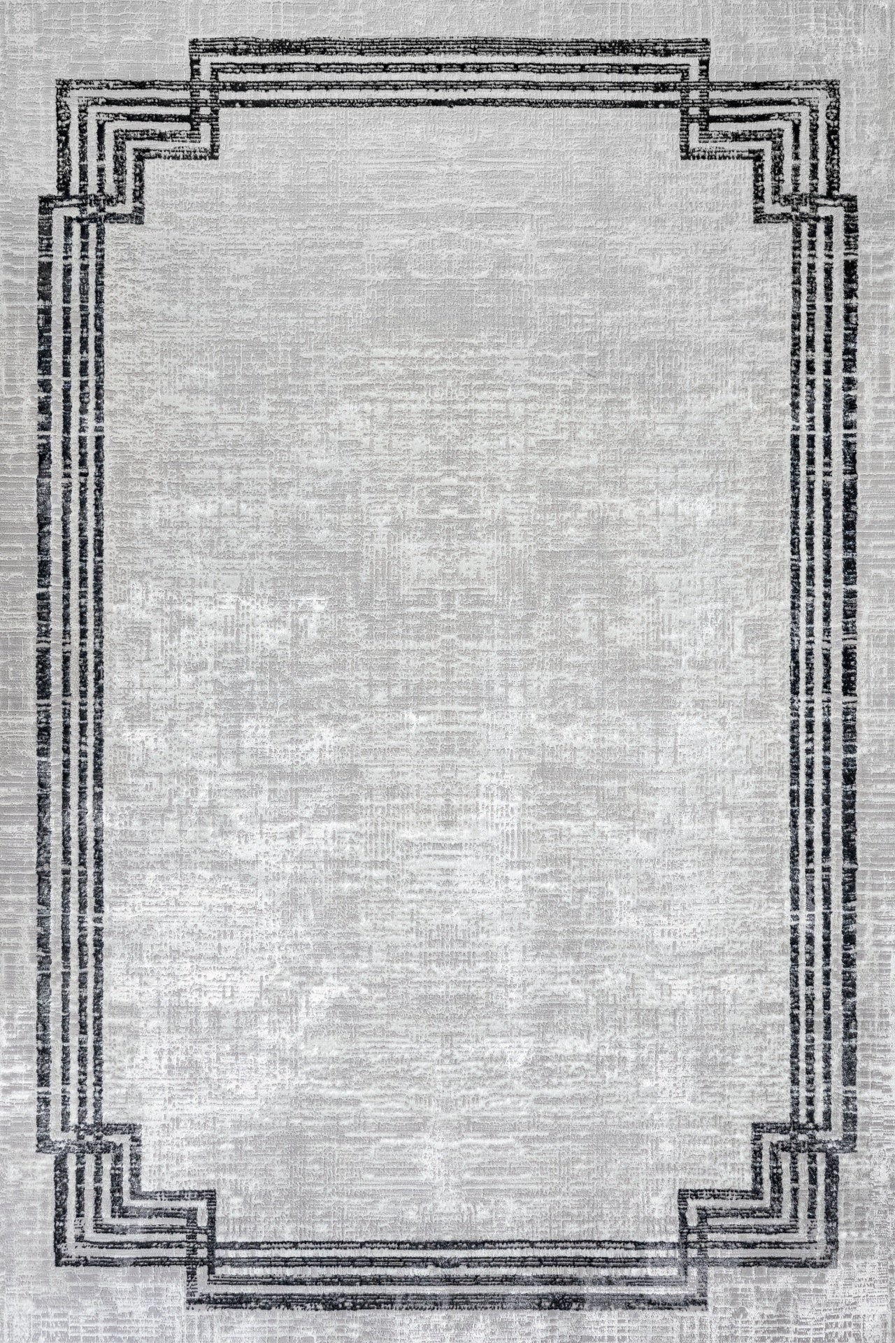 Antrasit Gri Bordürlü Minimalist Halı - Yıkanabilir - Kaymaz Taban - Pati Dostu