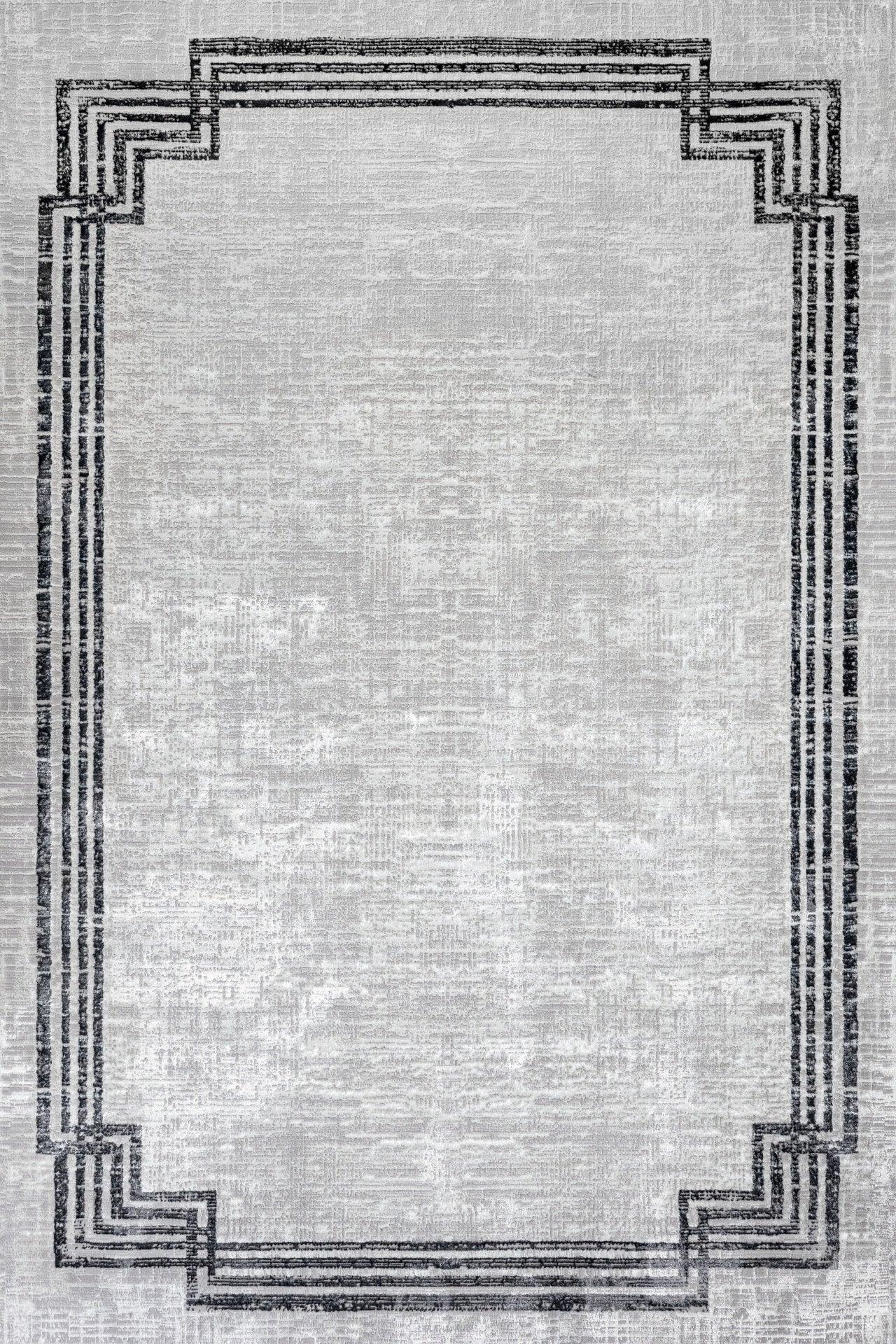Antrasit Gri Bordürlü Minimalist Halı - Yıkanabilir - Kaymaz Taban - Pati Dostu
