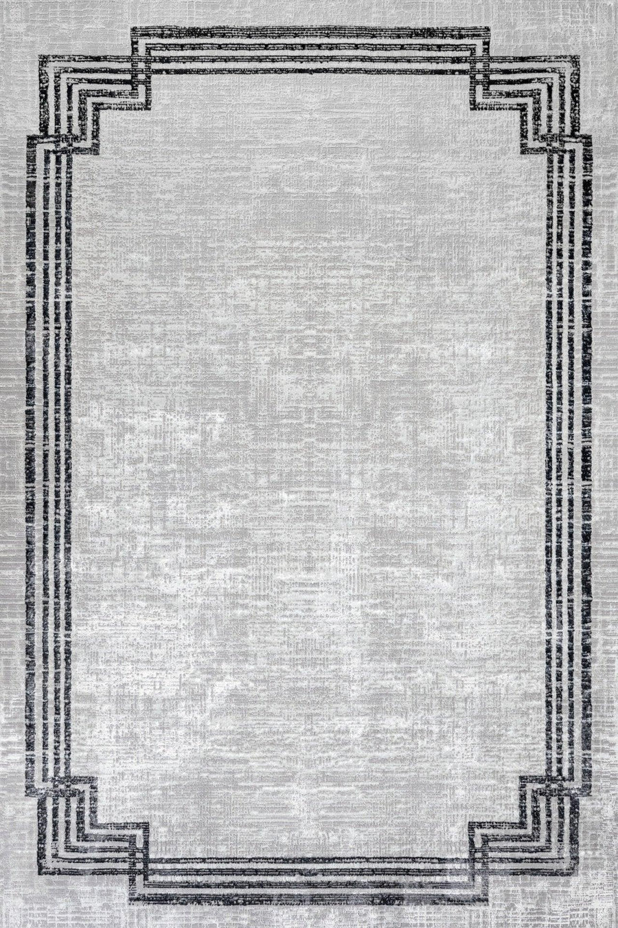 Antrasit Gri Bordürlü Minimalist Halı - Yıkanabilir - Kaymaz Taban - Pati Dostu