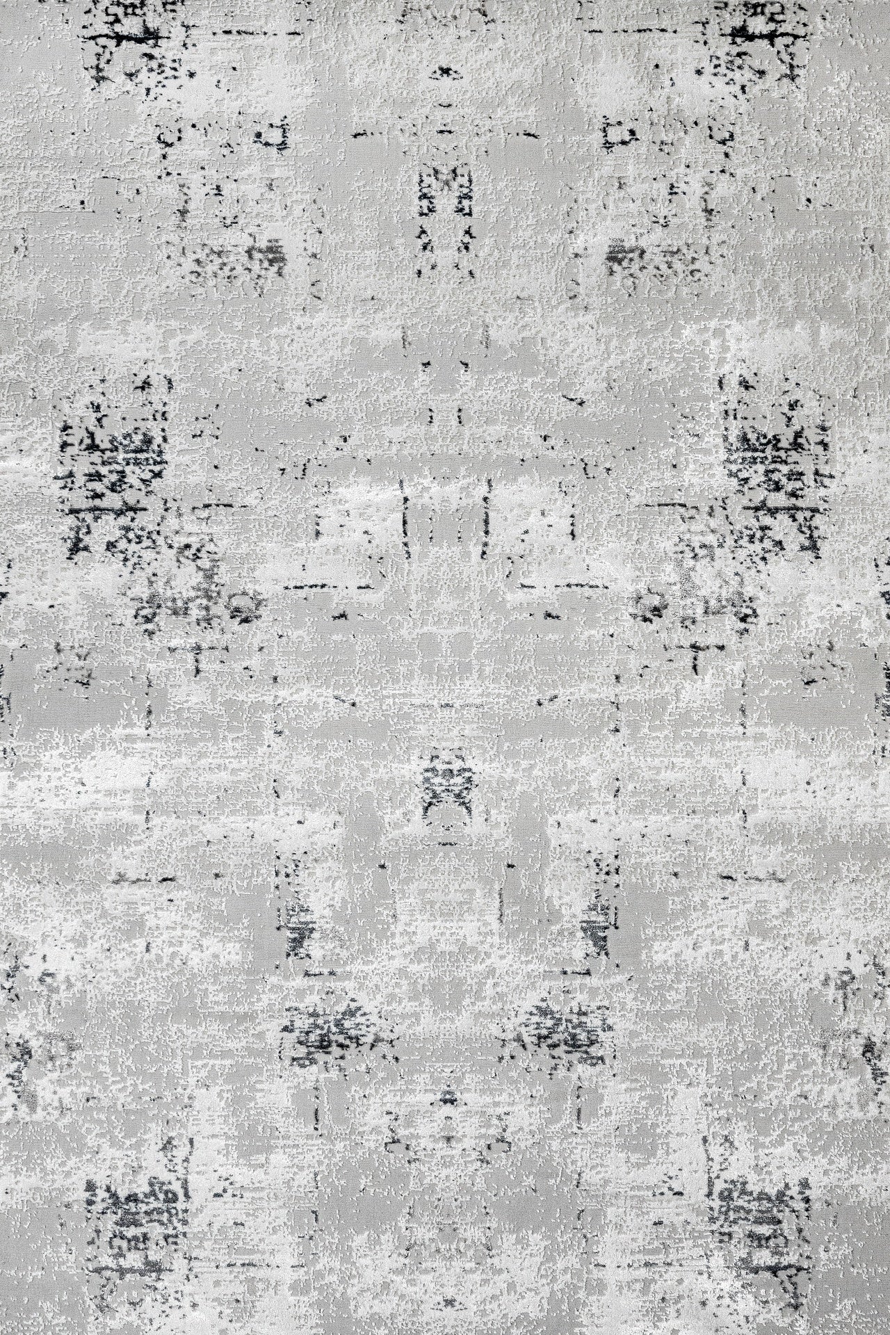 Beyaz Gri Dokulu Eskitme Halı - Yıkanabilir - Kaymaz Taban - Pati Dostu