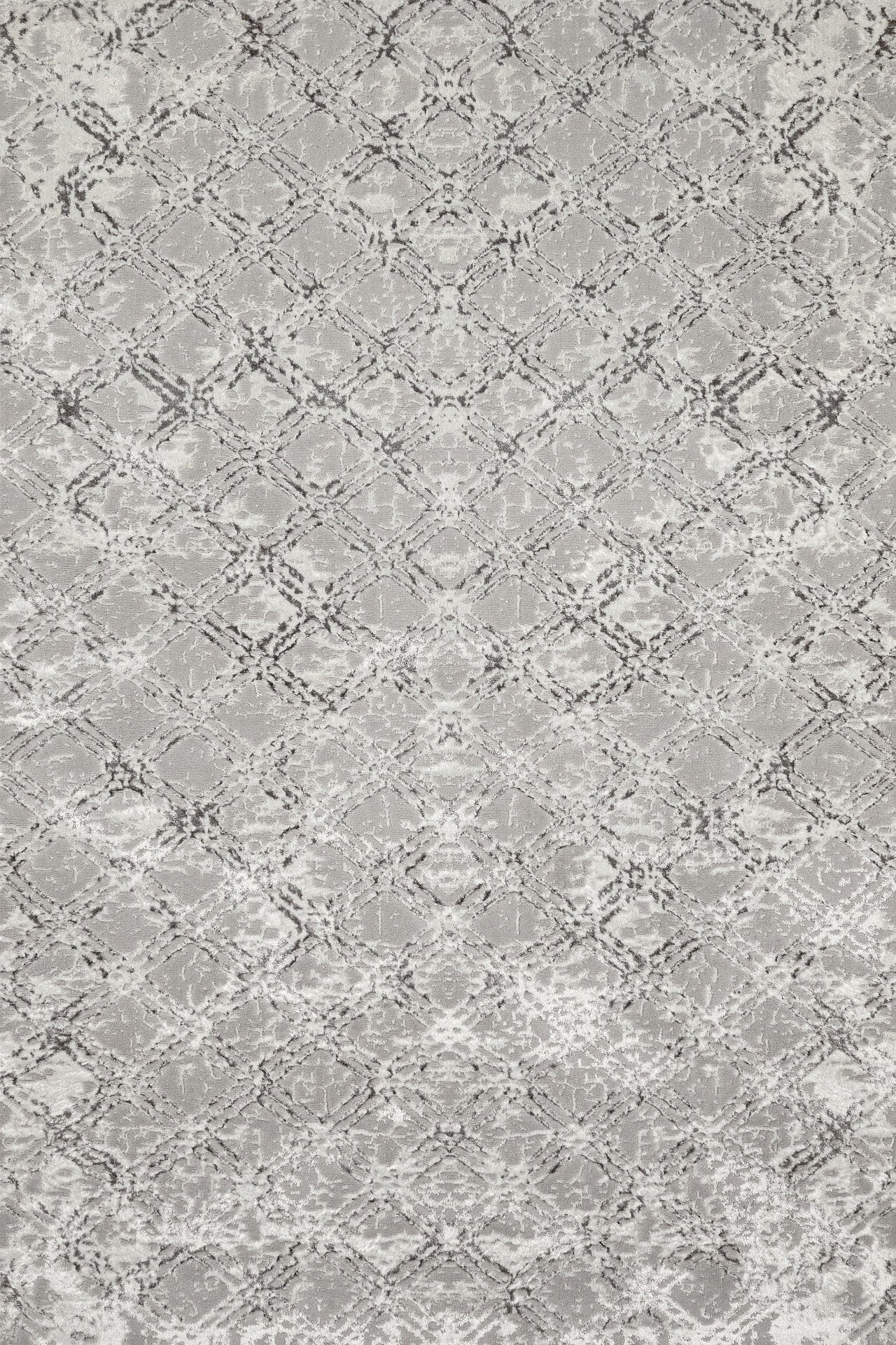 Antrasit Beyaz Dokulu Geometrik Halı - Yıkanabilir - Kaymaz Taban - Pati Dostu