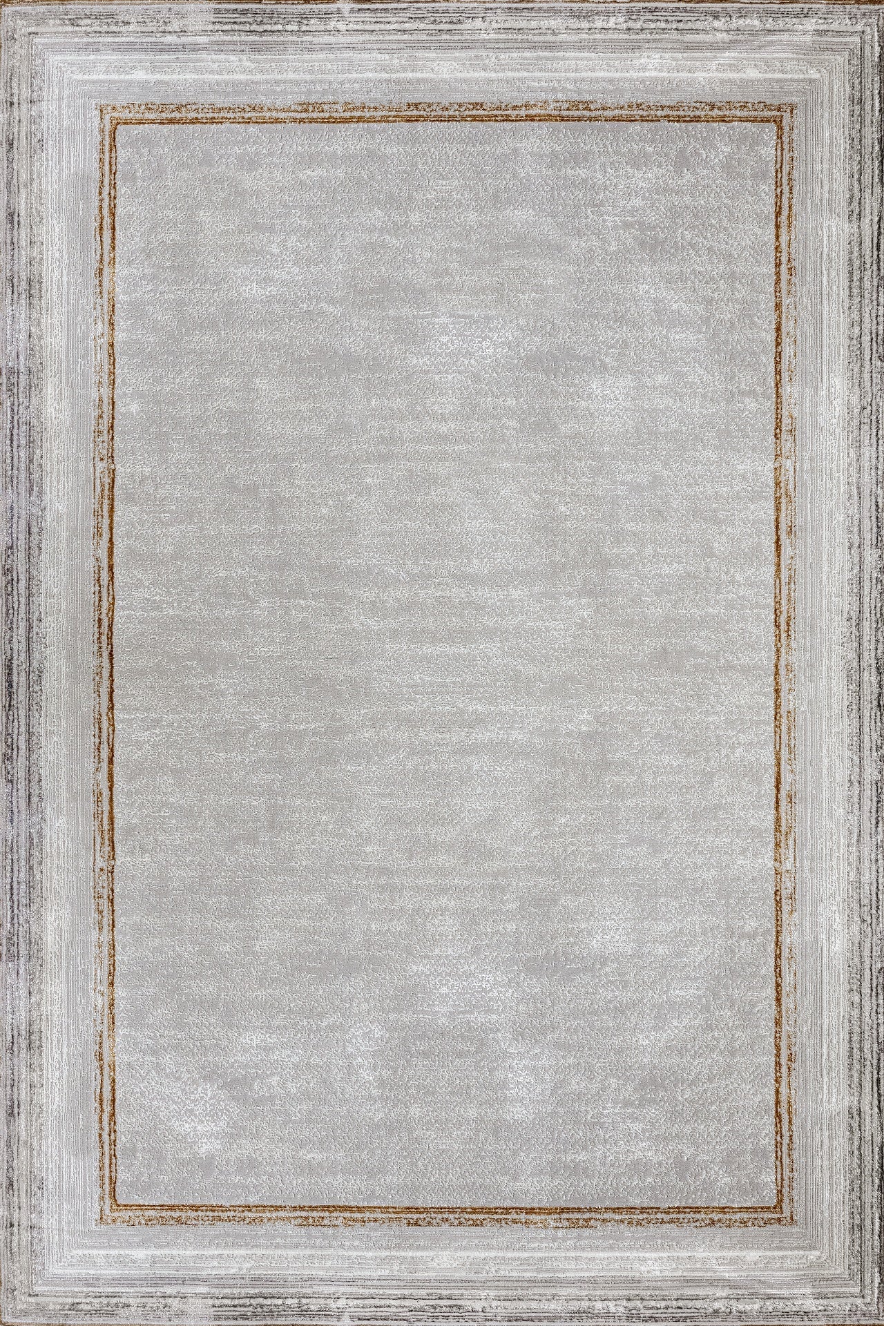 Gold Gri Bordürlü Minimalist Halı - Yıkanabilir - Kaymaz Taban - Pati Dostu