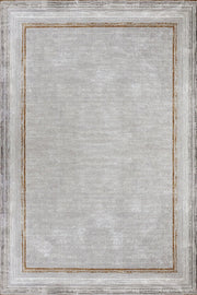 Gold Gri Bordürlü Minimalist Halı - Yıkanabilir - Kaymaz Taban - Pati Dostu