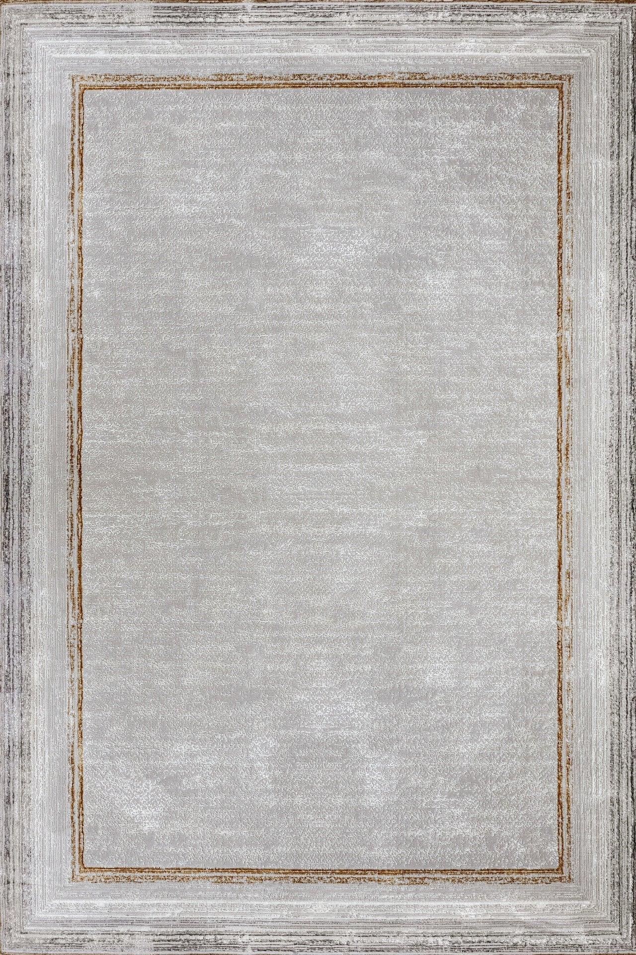 Gold Gri Bordürlü Minimalist Halı - Yıkanabilir - Kaymaz Taban - Pati Dostu