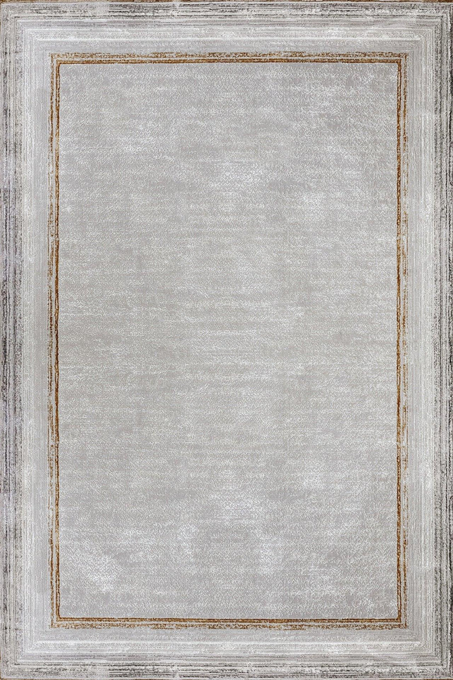 Gold Gri Bordürlü Minimalist Halı - Yıkanabilir - Kaymaz Taban - Pati Dostu