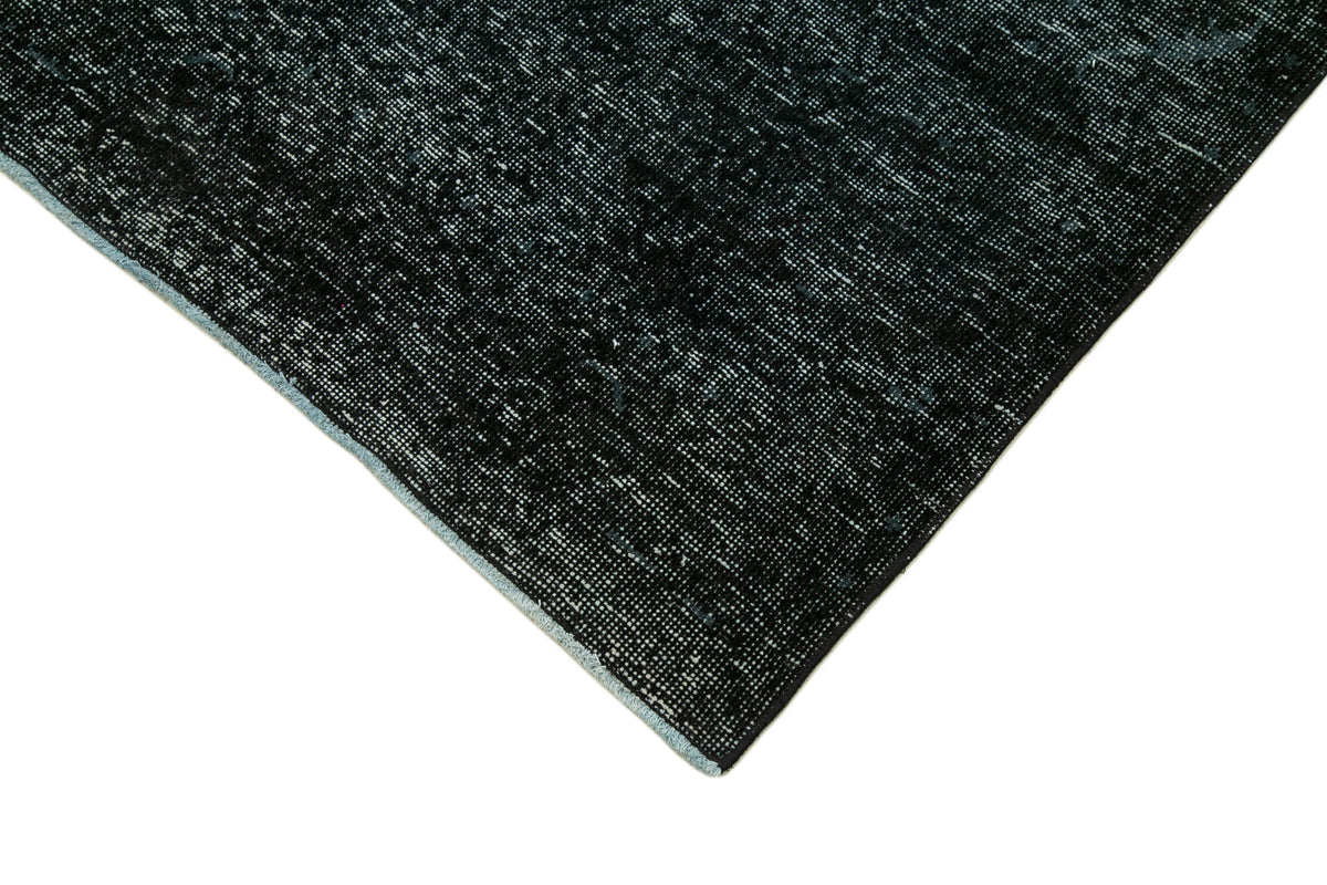 Velon Lacivert Gri Düz Zile Overdyed El Dokuma Yolluk 145x383 cm – detay görünümü