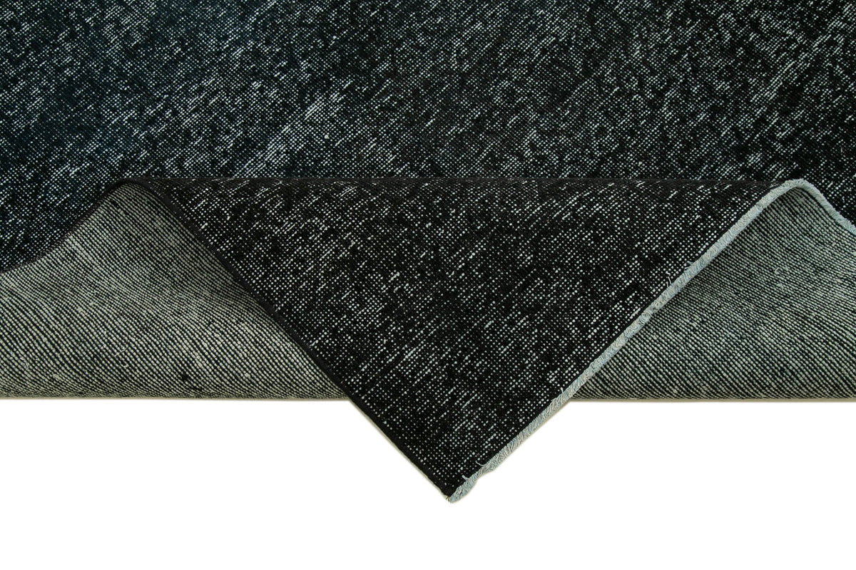 Velon Lacivert Gri Düz Zile Overdyed El Dokuma Yolluk 145x383 cm – kenar detayı