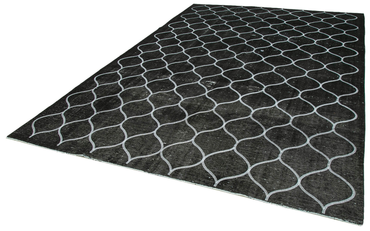 Braxo Modern Siyah Beyaz Geometrik Desenli Halı 253x365 cm 26979 – doku yakın çekim