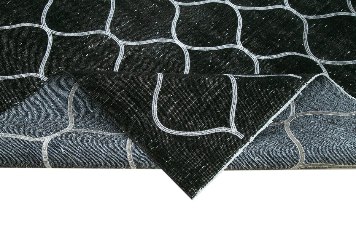 Braxo Modern Siyah Beyaz Geometrik Desenli Halı 253x365 cm 26979 – kenar detayı
