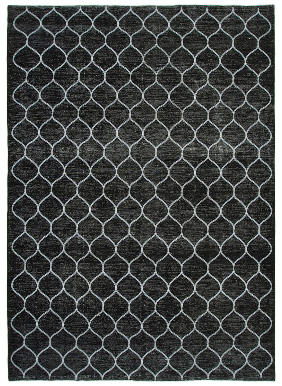 Braxo El Dokuma Siyah Beyaz Geometrik Vintage Halı 279x387 cm 26988