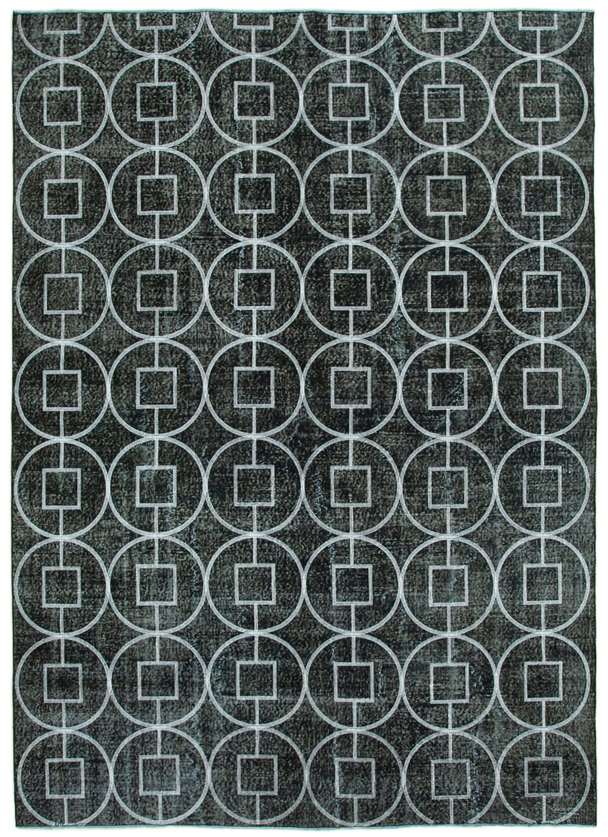 Braxo Geometrik Desenli Antrasit Beyaz El Dokuma Halı 246x340 cm