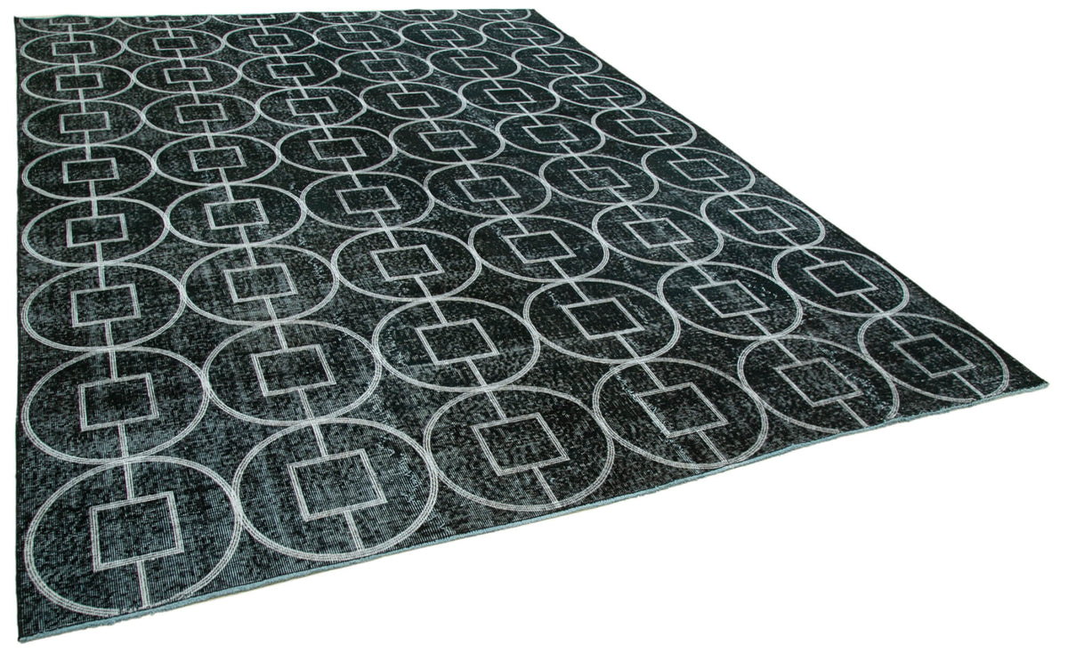 Braxo Geometrik Desenli Antrasit Beyaz El Dokuma Halı 246x340 cm – genel görünüm