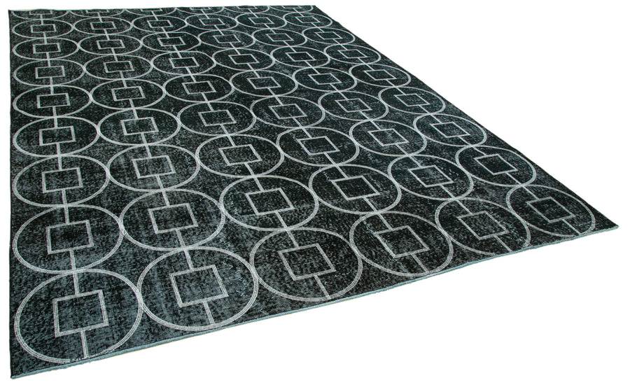 Braxo Geometrik Desenli Antrasit Beyaz El Dokuma Halı 246x340 cm – genel görünüm