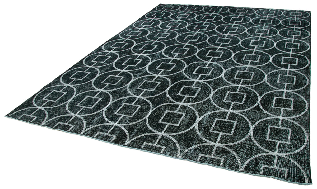 Braxo Geometrik Desenli Antrasit Beyaz El Dokuma Halı 246x340 cm – doku yakın çekim