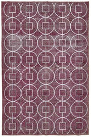 Braxo Bordo Beyaz Geometrik Desenli El Dokuma Halı 212x316 cm