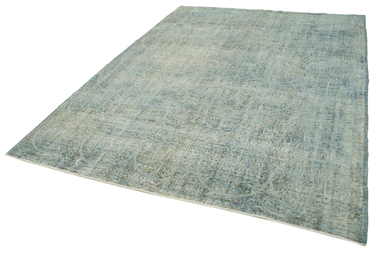 Braxo Mavi Gri Soyut Desenli Modern El Dokuma Halı 220x297 cm – doku yakın çekim
