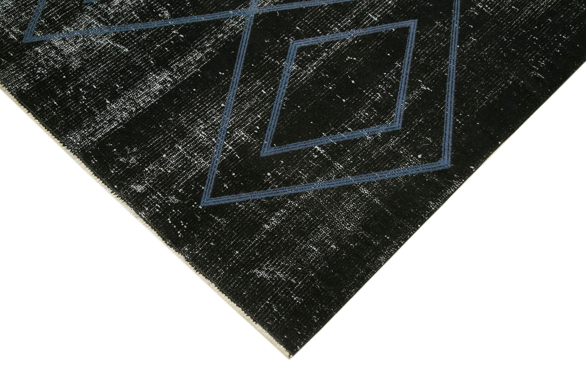 Kesle Siyah Gri Geometrik Desenli Yün Halı 180x264 cm – detay görünümü