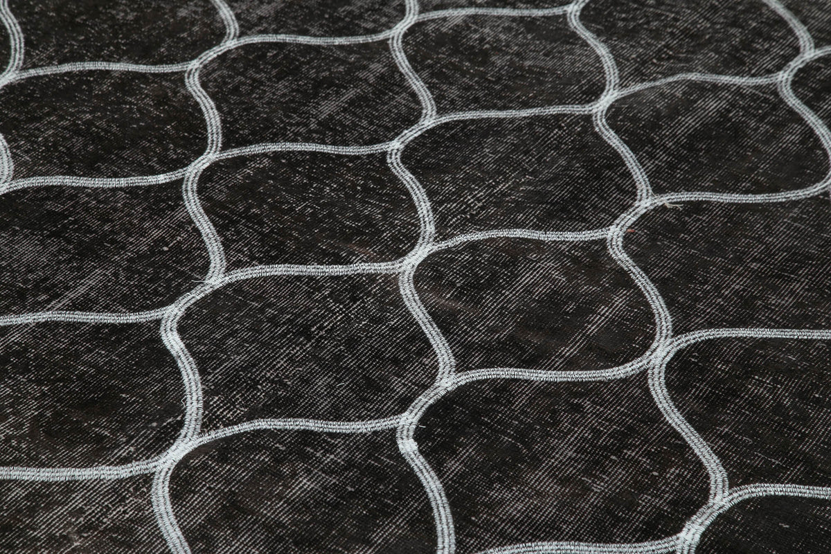 Kesle Siyah Gri Halı Modern Geometrik Desenli 190x286 cm 28180 – mekânda kullanım