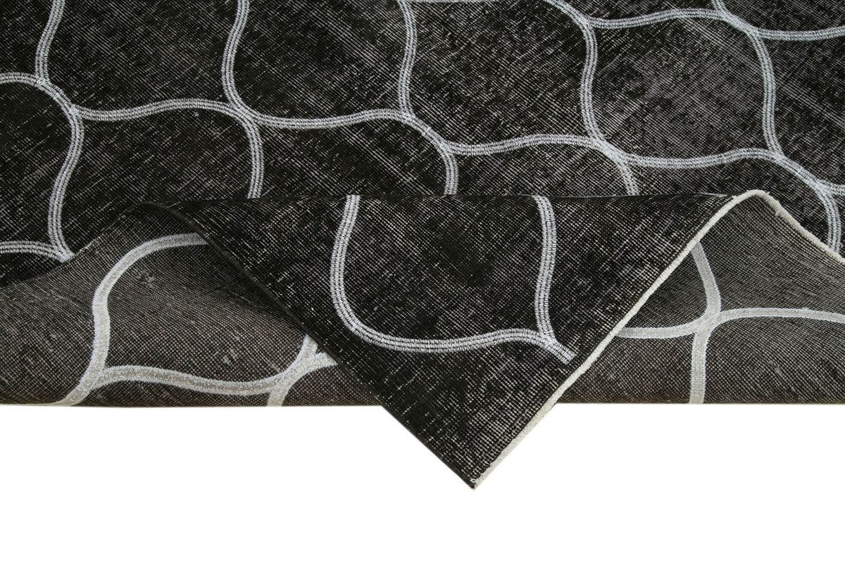 Kesle Siyah Gri Halı Modern Geometrik Desenli 190x286 cm 28180 – kenar detayı