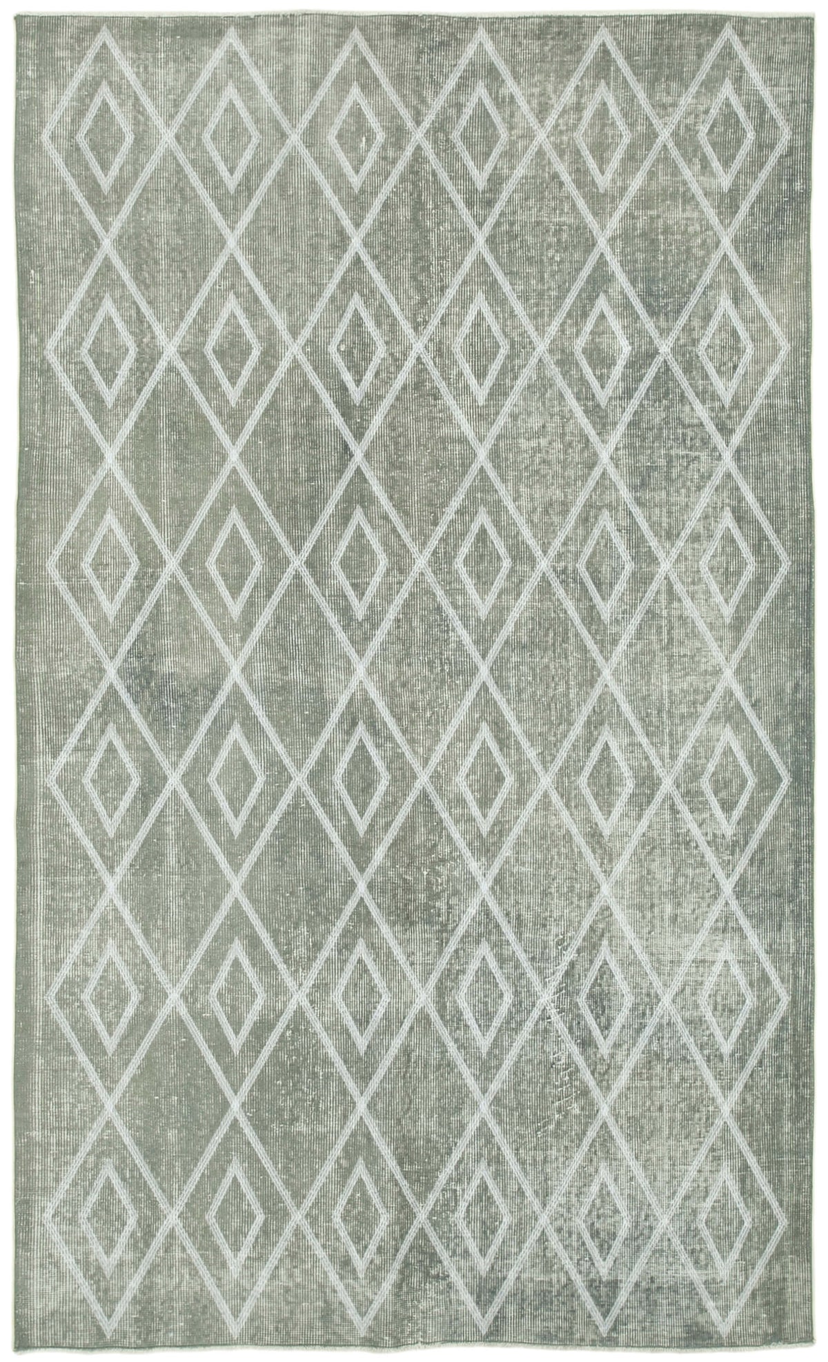 Kesle Açık Gri Geometrik Desenli El Dokuma Halı 148x248 cm