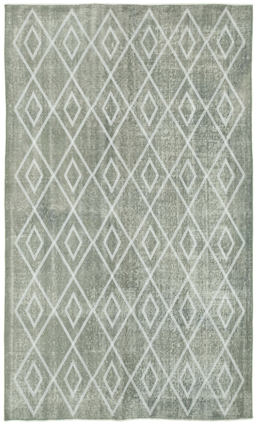 Kesle Açık Gri Geometrik Desenli El Dokuma Halı 148x248 cm