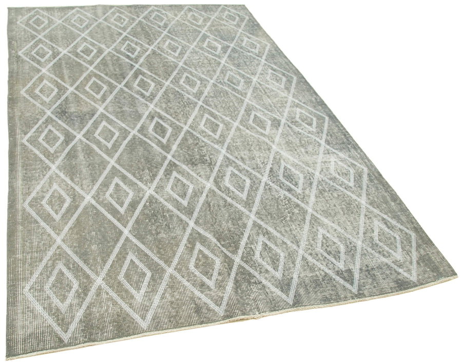 Kesle Açık Gri Geometrik Desenli El Dokuma Halı 148x248 cm – genel görünüm