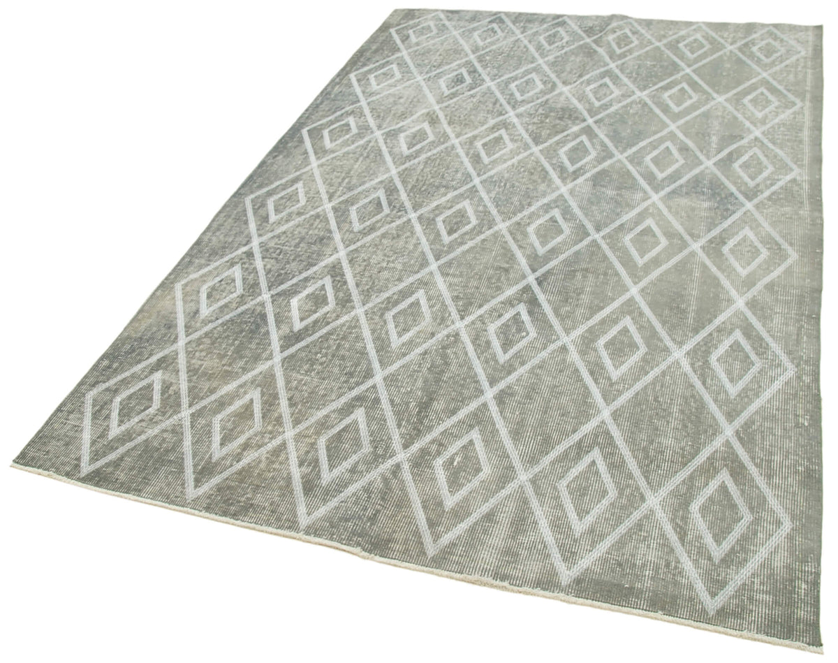 Kesle Açık Gri Geometrik Desenli El Dokuma Halı 148x248 cm – doku yakın çekim
