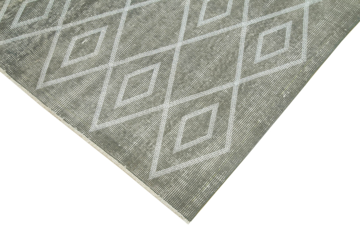 Kesle Açık Gri Geometrik Desenli El Dokuma Halı 148x248 cm – detay görünümü