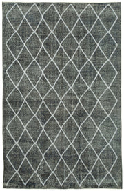 Kesle Gri Beyaz Halı El Dokuma Geometrik Desenli 168x263 cm