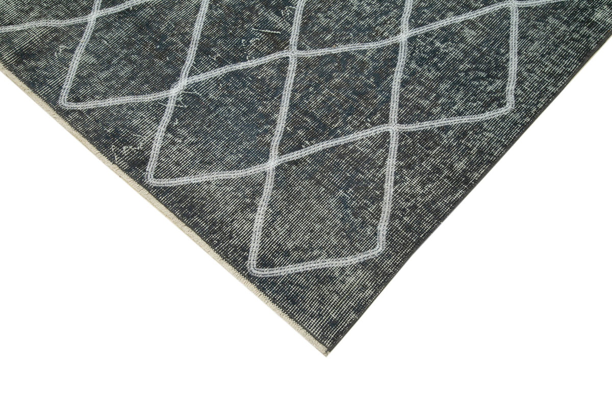 Kesle Gri Beyaz Halı El Dokuma Geometrik Desenli 168x263 cm – detay görünümü