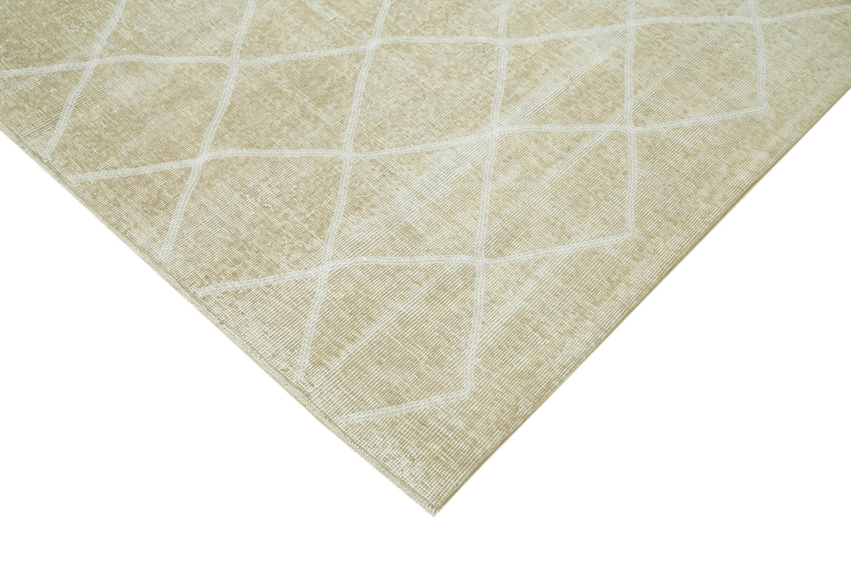 Kesle Vintage El Dokuma Bej Beyaz Geometrik Desenli Halı 190x273 cm – detay görünümü