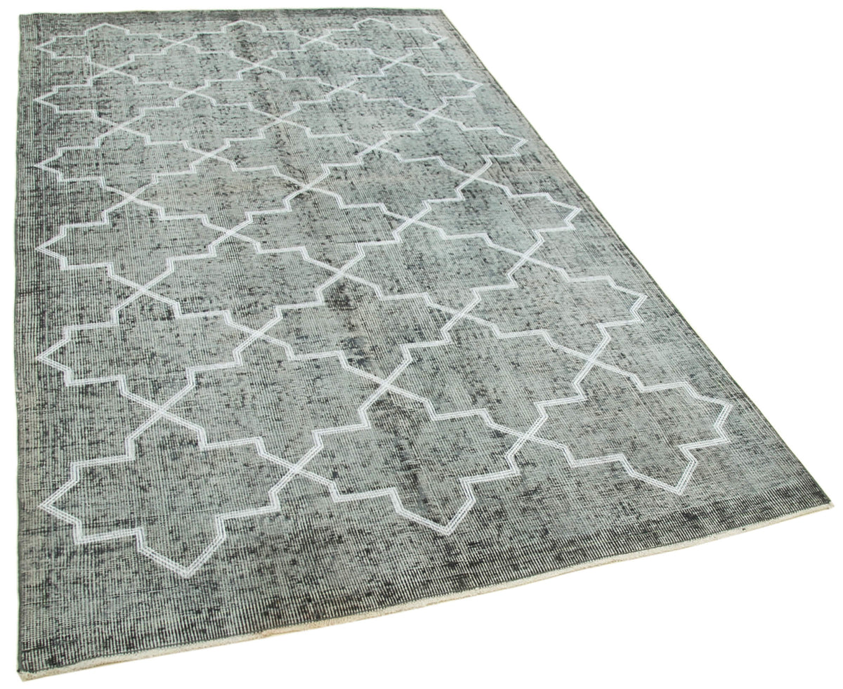 Kesle Açık Gri Geometrik Desenli Modern El Dokuma Halı 145x260 cm – genel görünüm
