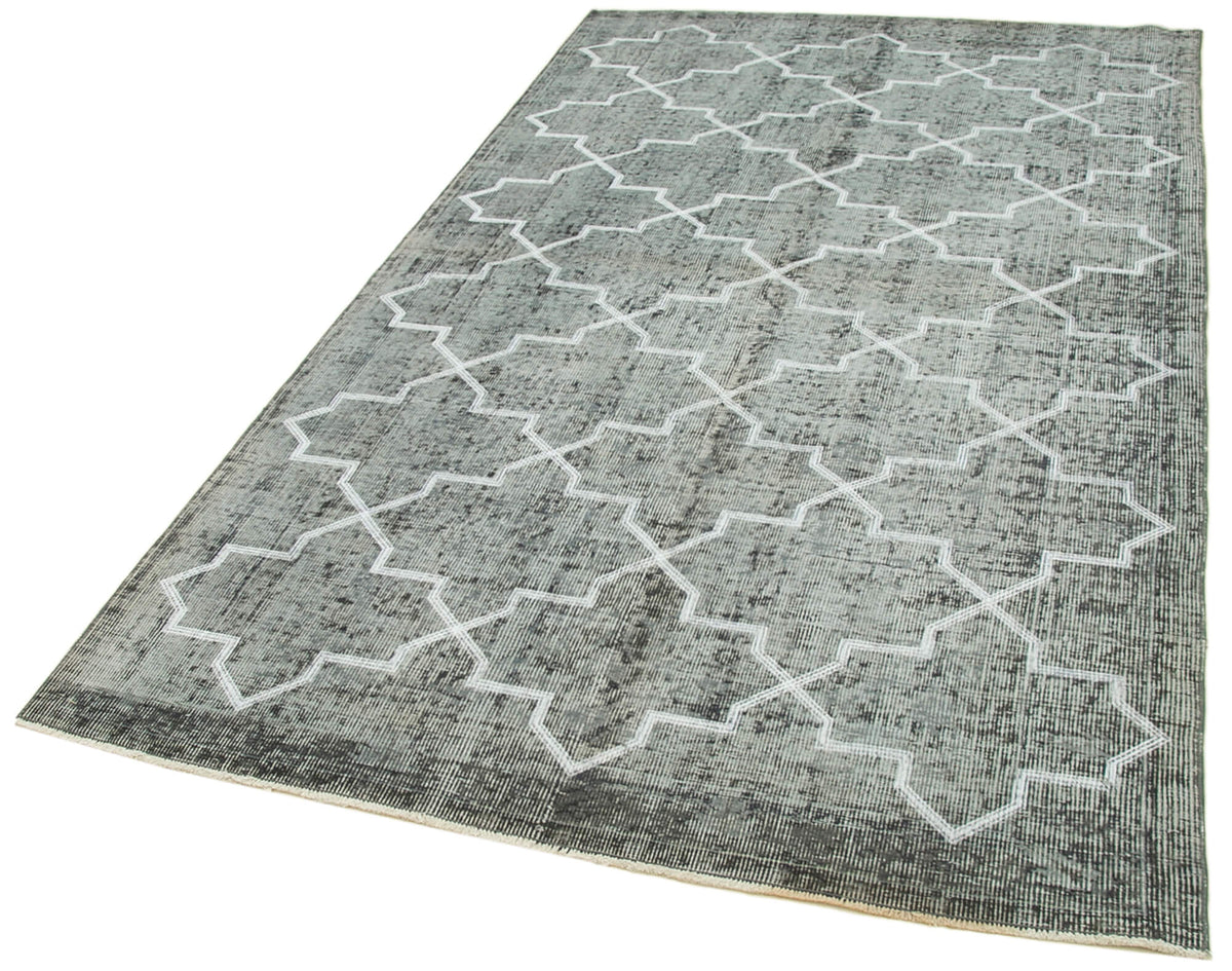 Kesle Açık Gri Geometrik Desenli Modern El Dokuma Halı 145x260 cm – doku yakın çekim