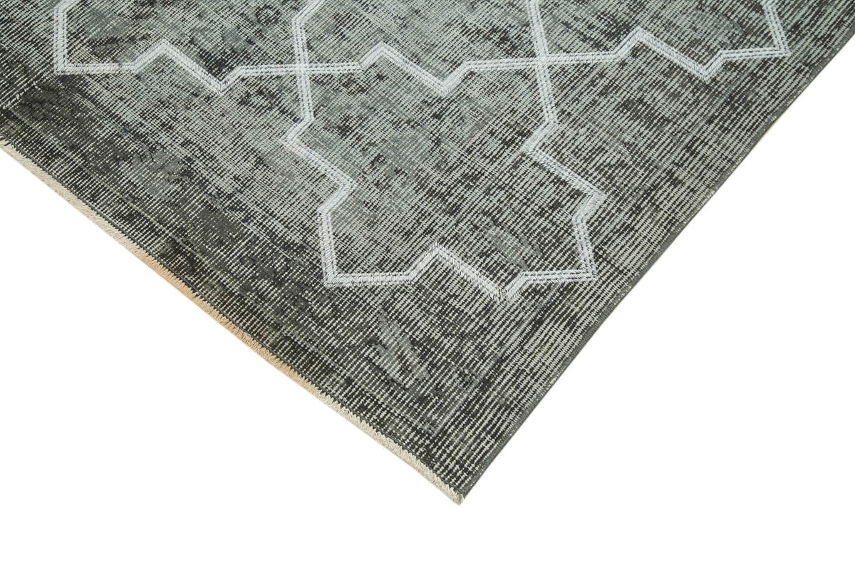Kesle Açık Gri Geometrik Desenli Modern El Dokuma Halı 145x260 cm – detay görünümü