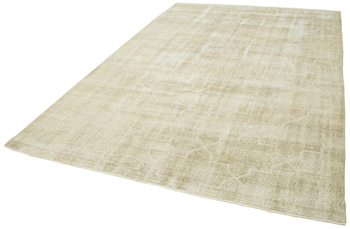 Braxo Bej Modern Halı Soyut Desenli Vintage El Dokuma 210x310 cm – doku yakın çekim